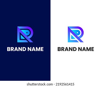 letter r modern logo design template