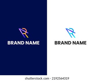 letter r and a modern logo design template