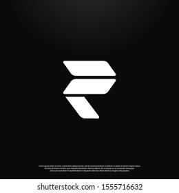 Letter R modern Logo icon monogram design. Vector graphic design template element. black background.
