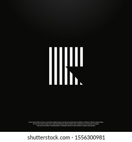 Letter R modern Logo icon monogram design. Vector graphic design template element. black background.