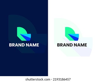 letter r modern mark logo design template