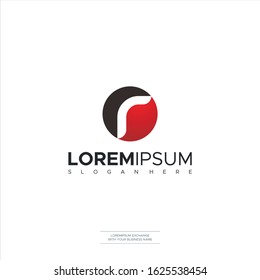Letter R Modern Shape Logo Design Template Element Vector Illustration