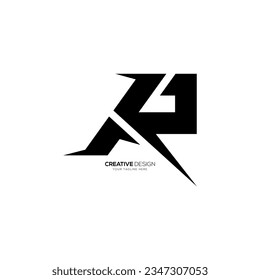 Letter R modern shape unique typography abstract monogram new logo design. R logo