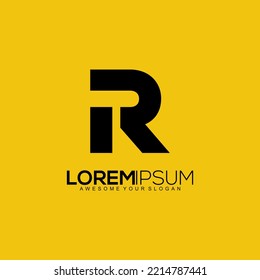 Letter R modern simple logo template