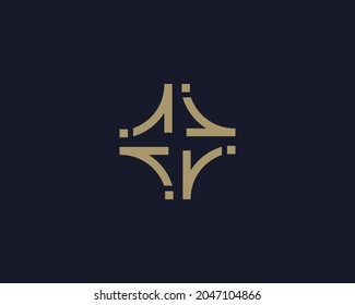 letter R monogram abstract logo icon vector design.