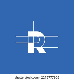 Letter r monogram architect geometric design