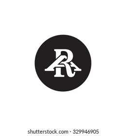 letter A and R monogram circle logo
