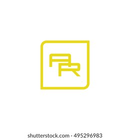 The letter A and R Monogram With Frame Square. Logo Design Template Yellow