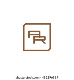 The letter A and R Monogram With Frame Square. Logo Design Template Yellow