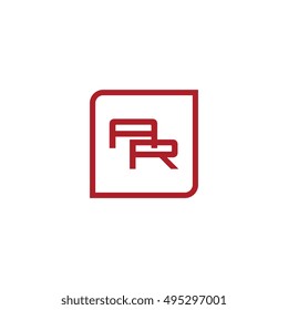 The letter A and R Monogram With Frame Square. Logo Design Template Yellow