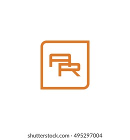 The letter A and R Monogram With Frame Square. Logo Design Template Yellow