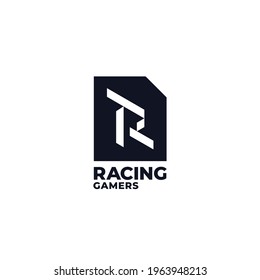 Letter R monogram geometric logo icon sign symbol design concept. Vector illustration