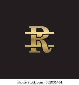 letter I and R monogram golden logo