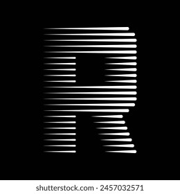 Ilustración del icono del logotipo de R Letter Lines
