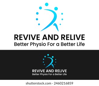Letter R monogram physiotherapy health clinic logo design.

