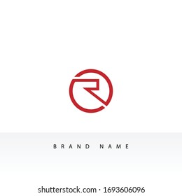 Letter R Monogram Simple Vector Logo Template