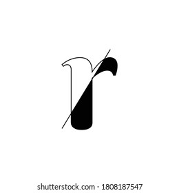 Letter R Monogram with slices effect