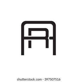 letter A and R monogram square shape logo black