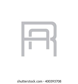 letter R and A monogram square shape logo gray