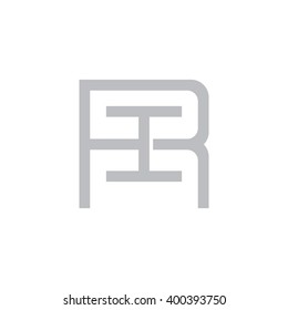 letter R and I monogram square shape logo gray