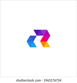 letter R mosaic logo design vector sign