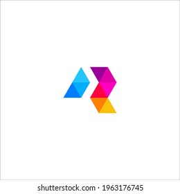signo vectorial del diseño del logotipo del mosaico R de letra