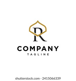 Letter R Mosque Islamic logo icon vector template.eps