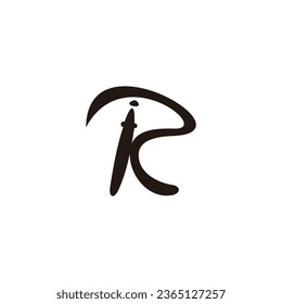 letter r motion art ink pen logo vector 