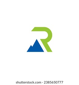 letter r mountain logo vector image