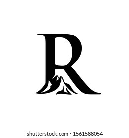 Letter R Mountain Vector Logo Design