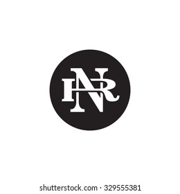 letter R and N monogram circle logo