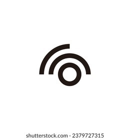 Letter r, n and o circle round geometric symbol simple logo vector