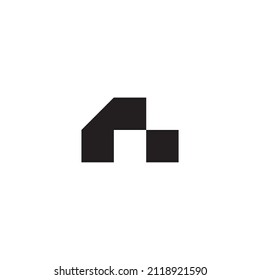 
letter r and n point simple symbol logo vector