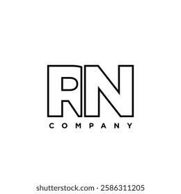 Letter R and N, RN logo design template. Minimal monogram initial based logotype.