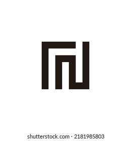 Buchstabe r geometrisches N-Symbol, einfaches Logo, Vektorgrafik