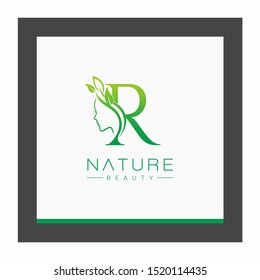 Letter R Nature Beauty Letter Logo Design Vector Icon