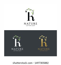 Letter R Nature Leaf Logo Design vector