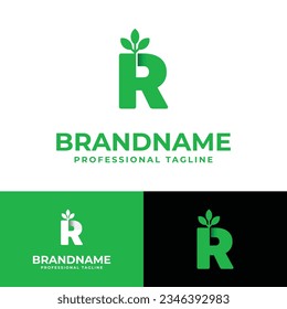Buchstabe R-Naturlogo, geeignet für jedes Geschäft mit Natur mit R-Initial.