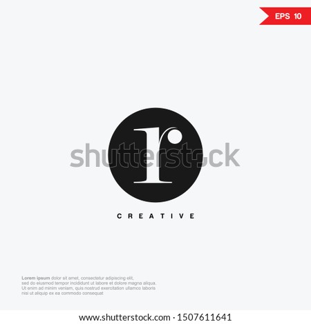 Letter R negative space logo icon design template elements