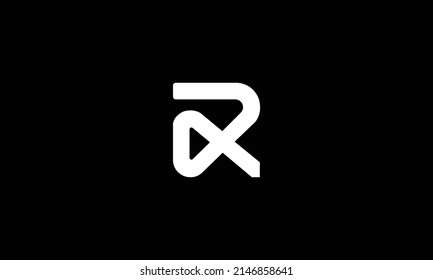 Letter R negative space minimalist logo icon design template elements