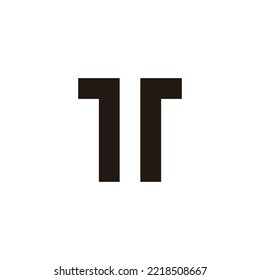 Letter r number 1, letter T geometric symbol simple logo vector