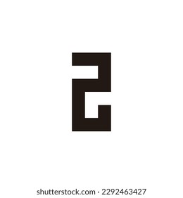 Letter r in number 2 square geometric symbol simple logo vector