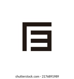 Letter R Number 3 Square, Outlines Geometric Symbol Simple Logo Vector