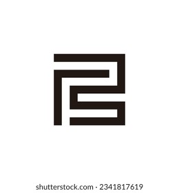 Letter r number 3 square geometric symbol simple logo vector
