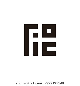 Letter r i o c square geometric symbol simple logo vector