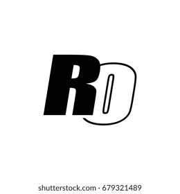 letter R and O logo overlapping black negative