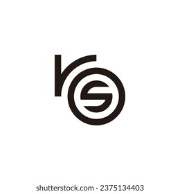Letter r, o and s circle geometric symbol simple logo vector