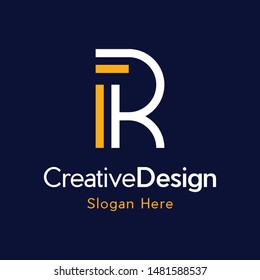 Letter R Outline Monogram Creative Modern Logo