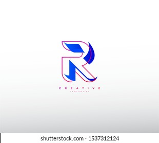 Letter R Overlap Multicolor Logotype