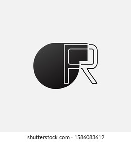 Letter R Overlaping Abstract Oil Pump logo icon. Black  Oil Pump shape with  outline letter logo icon vector design concept for industrial business.